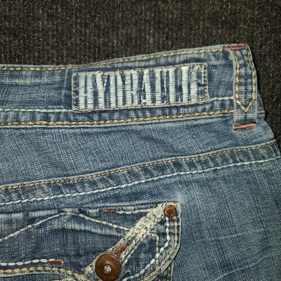 Hydraulic Denim Capri Pants Embroidered‎ Pockets Stretch Blue Size 16 - Picture 10 of 10